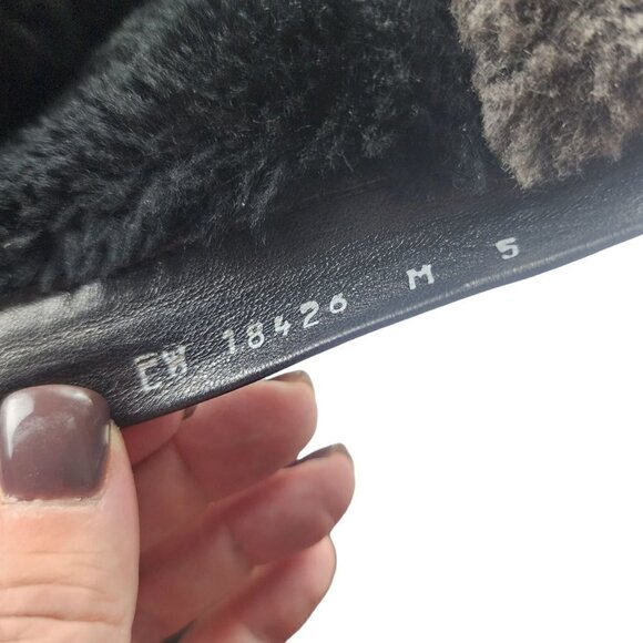 Stuart Weitzman Suede Leather Fur Lined Wedge Boots Black Women's 5 - Picture 12 of 12